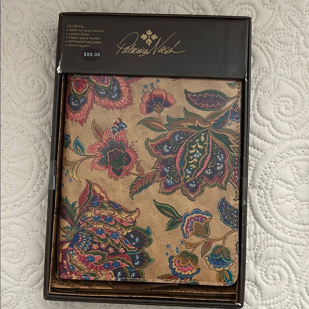 Patricia Nash Multicolor Floral Journal, Leather, New in box